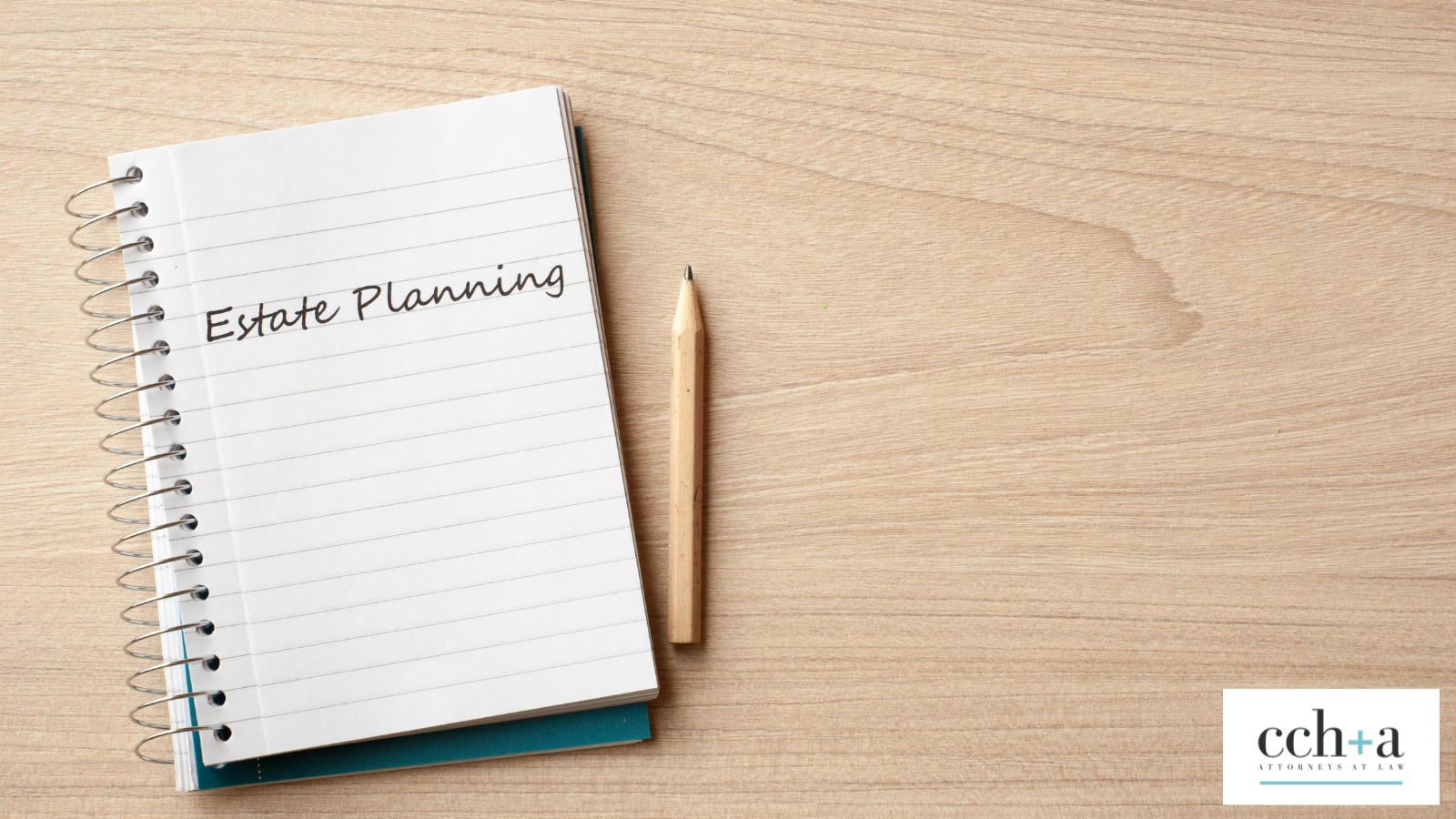 Notebook on desk for estate planning