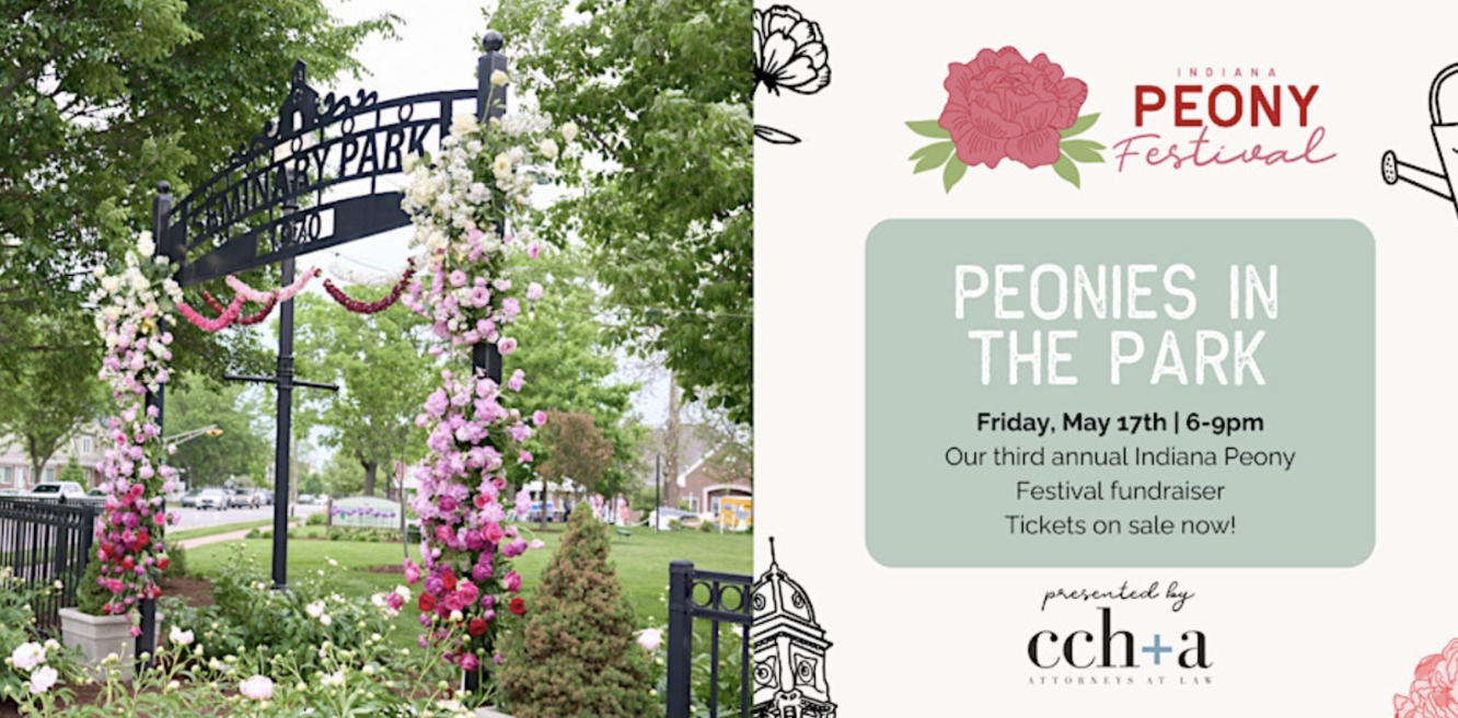 Peonies in the park sponsored by CCHA Law