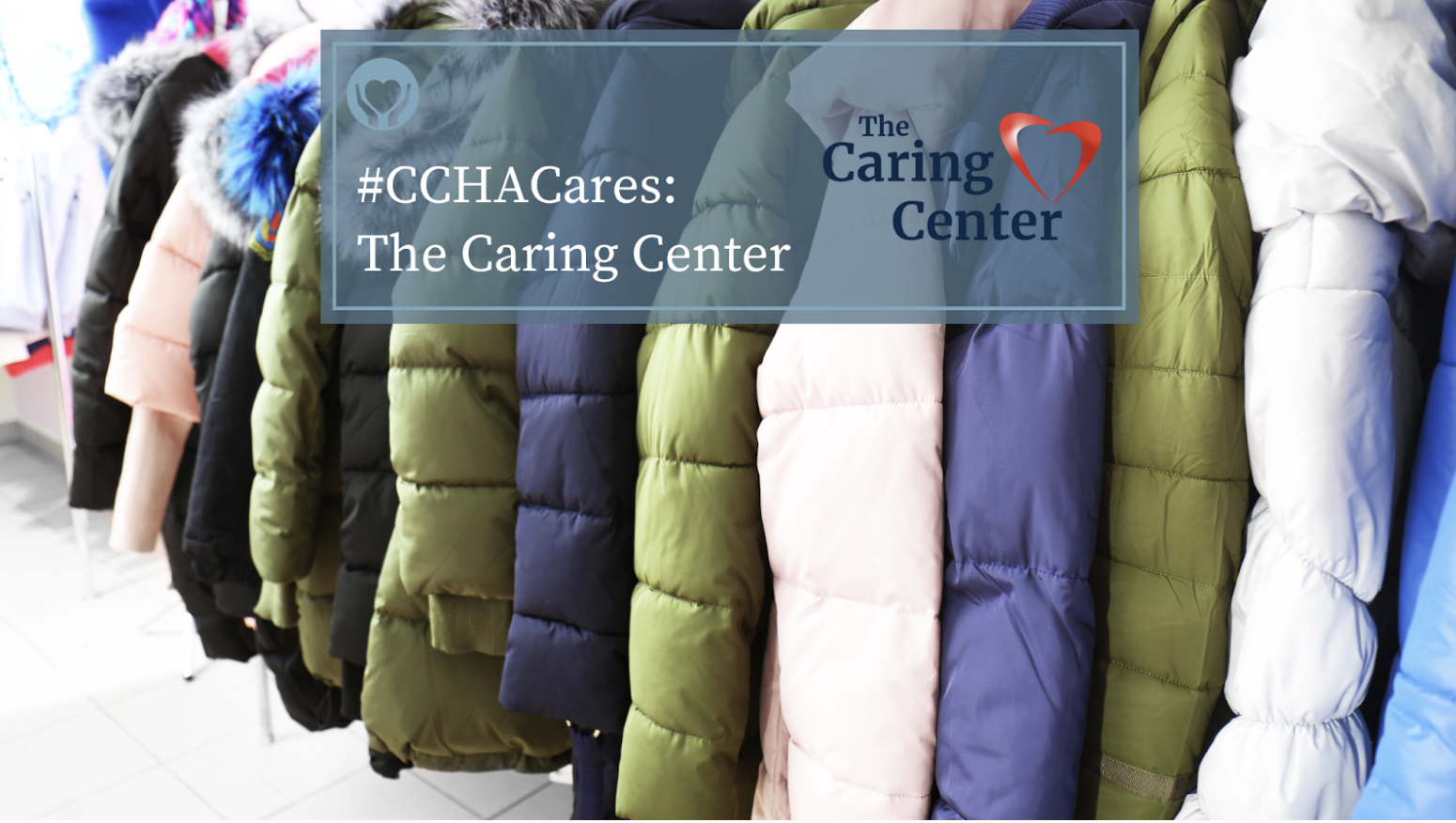 The Caring Center coats on a rack